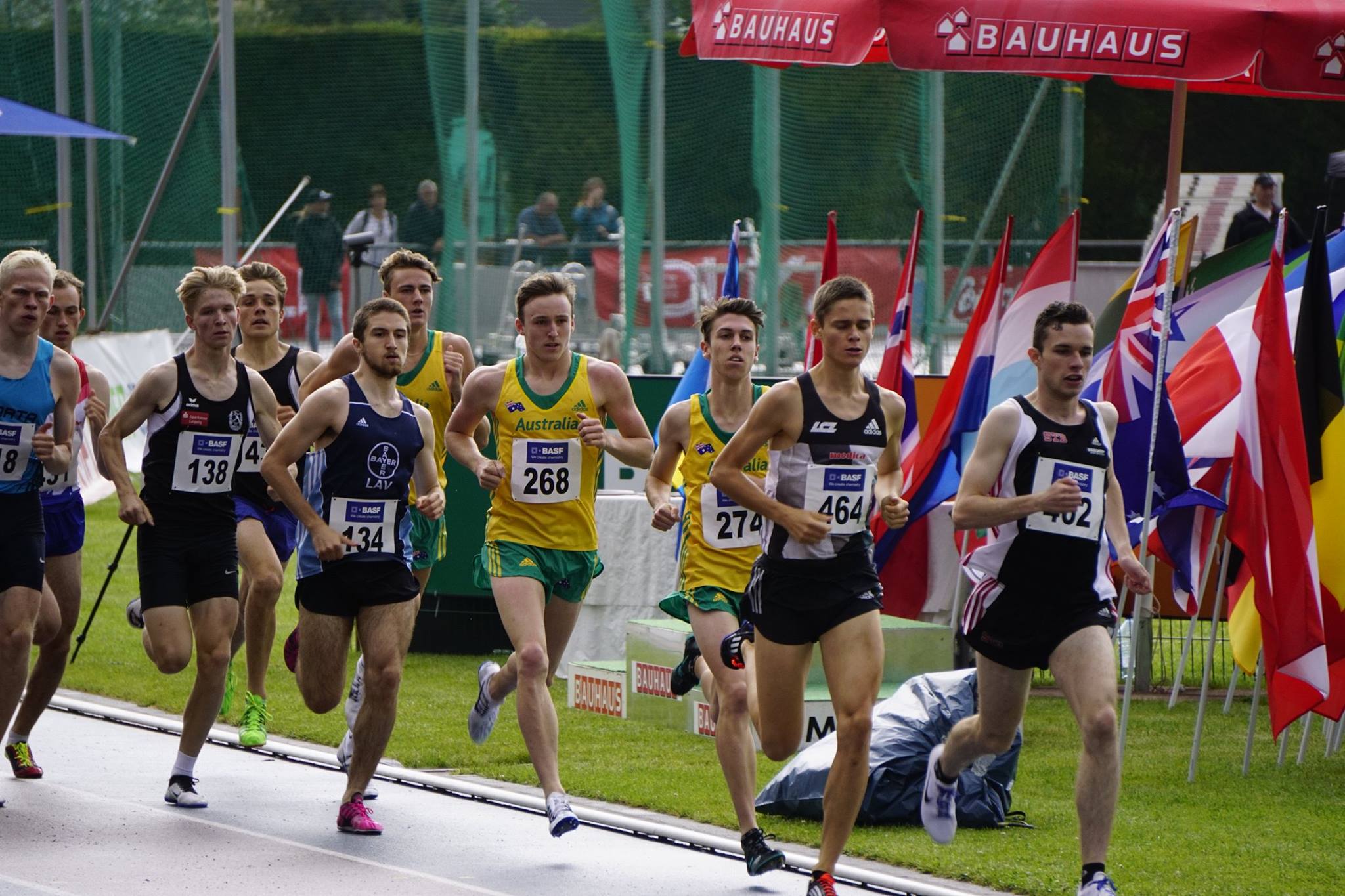 Robert Farken, Matthew Ramsden, Lachie Barber and Isaac Hockey in Mannheim, Germany. hoto courtesy of Athletics Australia http://athletics.com.au/