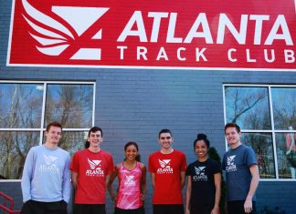 New Atlanta Track Club Elite Olympic Development Team members (from left to right): Jim Rosa, Patrick Peterson, Carmen Graves, Rob Mullet, Megan Malasarte and Joe Rosa (photo courtesy of the Atlanta Track Club)