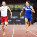 Mondo Duplantis Claims 100m-+Victory-Over-Karsten-Warholm-at-Zurich-Diamond-League