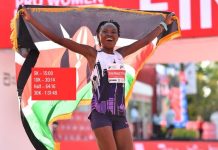 Ruth Chepngetich breaks the women's marathon world record in Chicago, becoming the first woman to run under 2:10, with a time of 2:09:56.